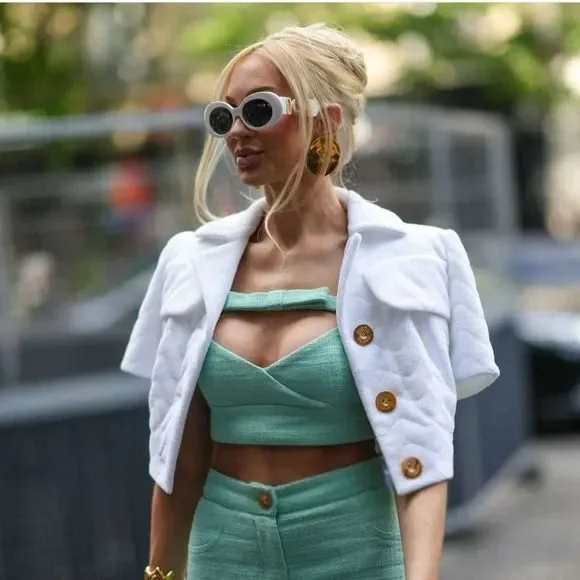 Versace VE4426BU 314/87 MAXI MEDUSA BIGGIE Sunglasses White Gray Oval Women - Picture 5 of 14